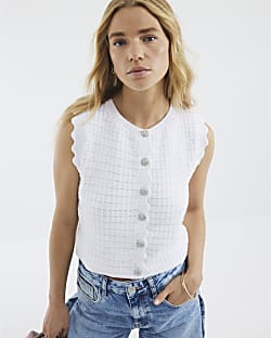 White Knit Waistcoat