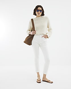 White High Rise Sculpt Mom Jeans