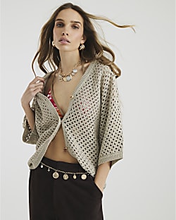 Gold Crochet Cardigan