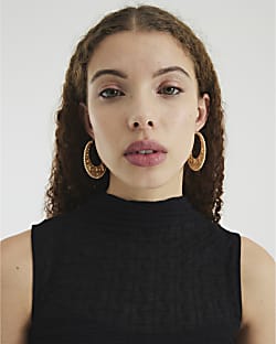Black Sleeveless Zig Zag Mesh Top