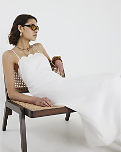 White Strappy Midi Sun Dress