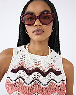 Pink Chevron Knit Vest