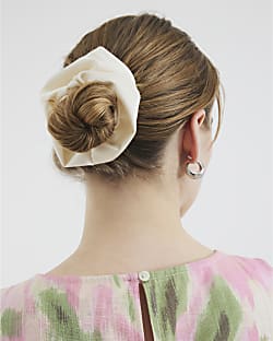 White Satin Scrunchie