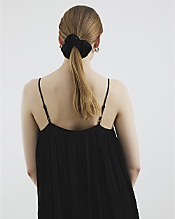Black Satin Scrunchie
