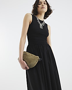 Black Sleeveless Hybrid Maxi Dress