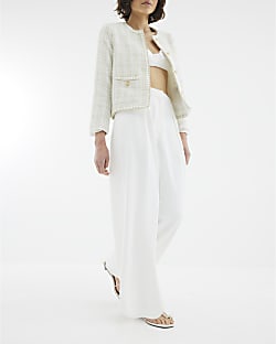 White Wide Leg Trousers