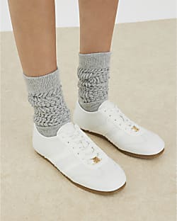 White Lace Up Trainers