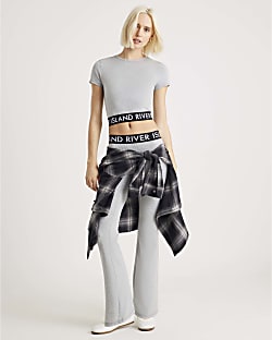 Grey Baby T-shirt and Flared Trousers Set