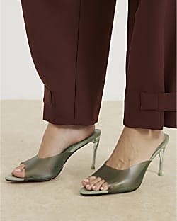 Green Perspex Heeled Sandals