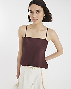 Brown Metallic Cami Top