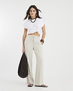Cream Tailored Joggers