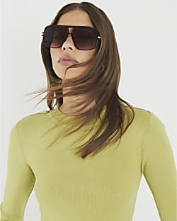 Green Knitted Long Sleeve Top