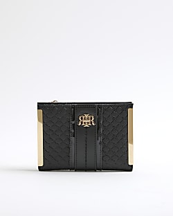Black Panelled Monogram Purse