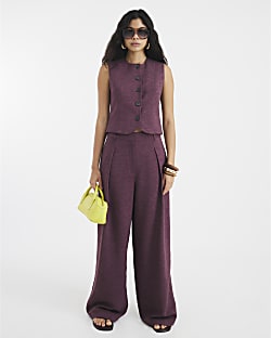 Purple Wide Leg Trousers