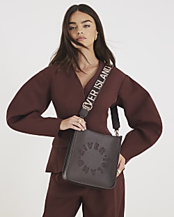 Brown RI Logo Messenger Bag
