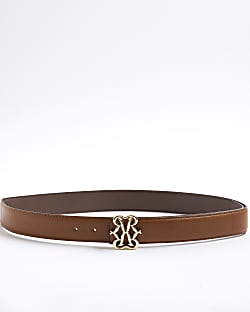 Brown RI Swirl Buckle Belt