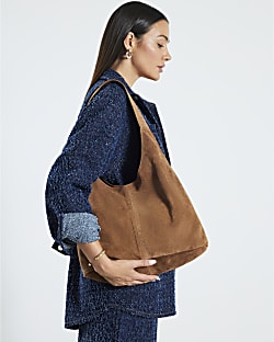 Brown Suede Shoulder Bag