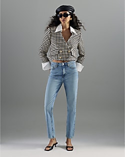 Blue High Rise Slim Fit Jeans