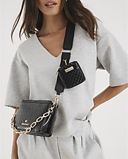 Black Small Monogram Chain Cross Body Bag