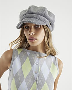 Grey Soft Brushed Baker Boy Hat