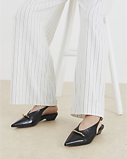 Black Pointed Slingback Shoes