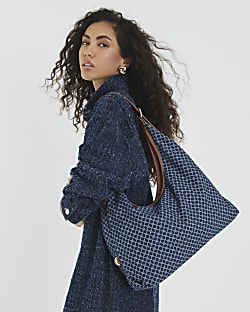Blue Monogram Denim Slouch Shoulder Bag