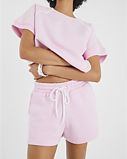 Pink Piped Detail Shorts