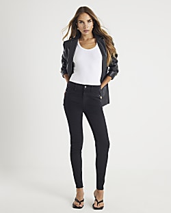 Black Mid Rise Sculpt Skinny Jeans