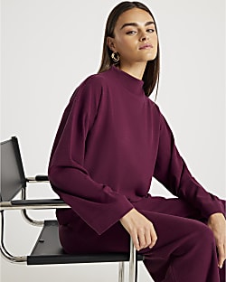 Red Cosy High Neck Top