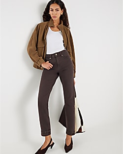 Brown Mid Rise Mom Sculpt Jeans