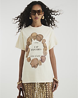 Beige Circle Shell Antibes T-Shirt