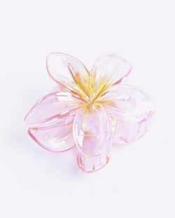 Pink Flower Hair Claw Clip