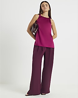 Purple Twist Strap Tank Top