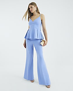 Blue Flared Trousers