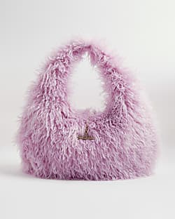 Pink Faux Fur Shoulder Bag