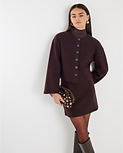 Brown Cosy Mini Skirt
