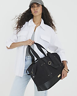 Black Quilted Holdall Bag