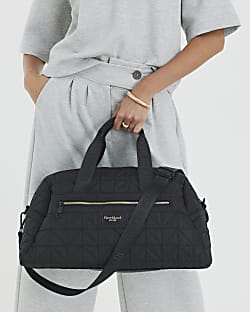 Black Quilted Holdall Bag
