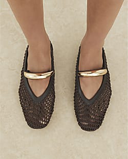 Brown Crochet Ballet Shoes