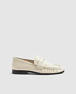 Cream Leather Loafers