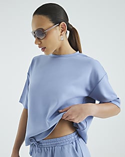 Blue Premium Short Sleeve Boxy T-shirt