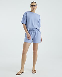 Blue Premium High Waisted Shorts