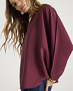 Pink Long Sleeve Batwing Top