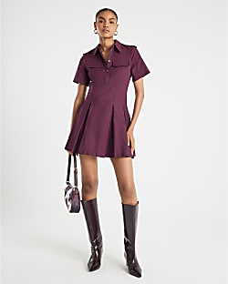 Red Utility Mini Dress