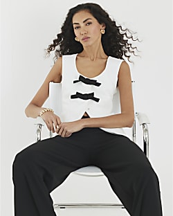 Black Sleeveless Bow Hybrid Jumpsuit