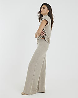 Gold Lurex Wide Leg Trousers