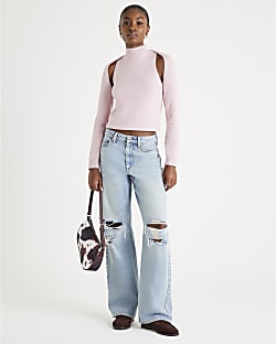 Pink Knit 2 in 1 Shrug Top