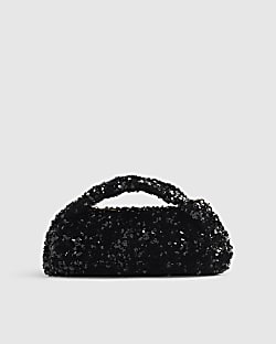 Black Sequin Grab Clutch bag