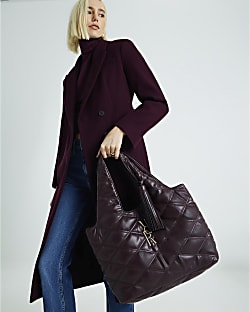 Red Oversized Quilted RR Shoulder Bag