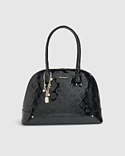 Black Large Embossed Kettle Tote Bag